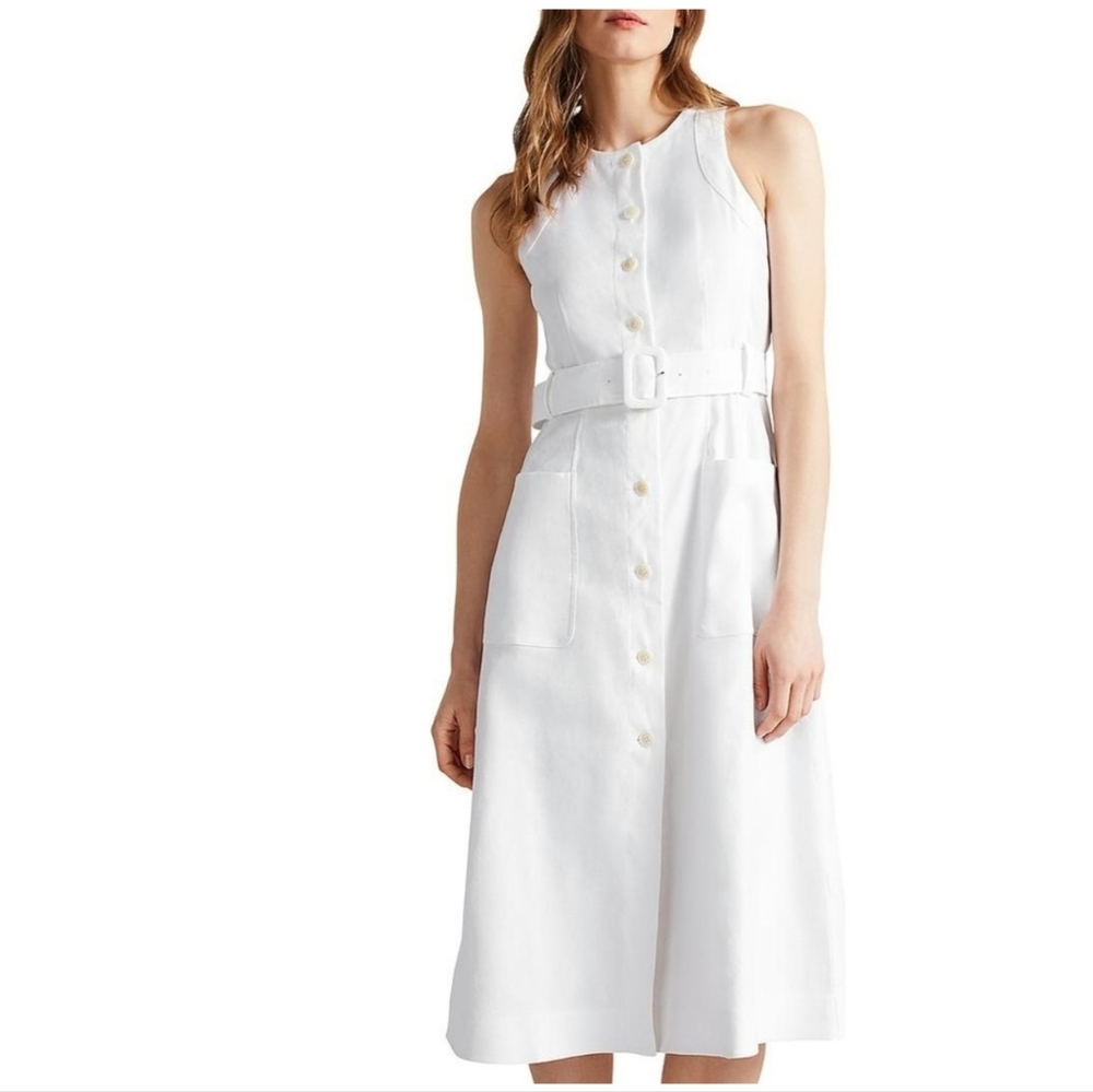 Ted Baker White Linen Dress (size 5)